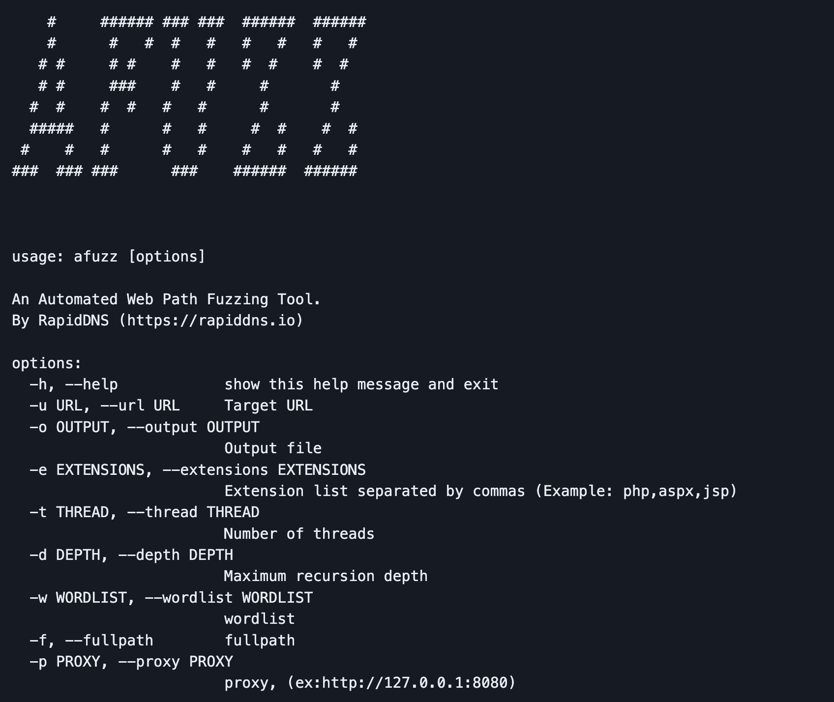 Afuzz – An automated web path fuzzing tool